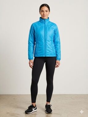 L.L. Bean PrimaLoft   Lightweight Spring Jacket Size Medium Bright Blue